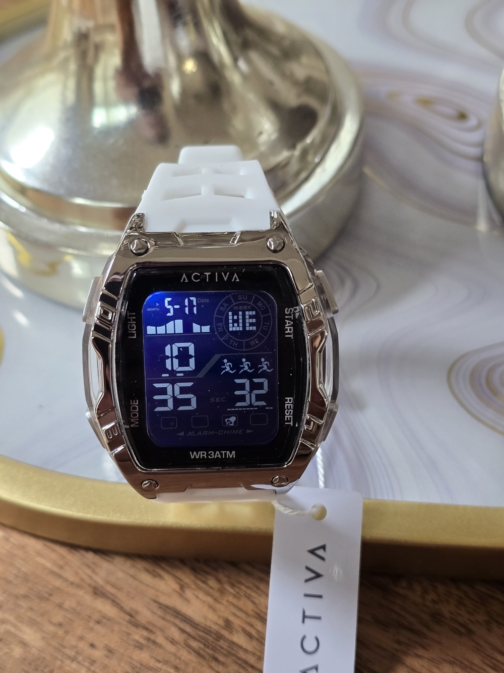Ativa White Digital Sports Watch - Water Resistant